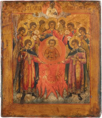 Auktion 138<br>FEINE IKONE MIT DER SYNAXIS DER ERZENGEL
