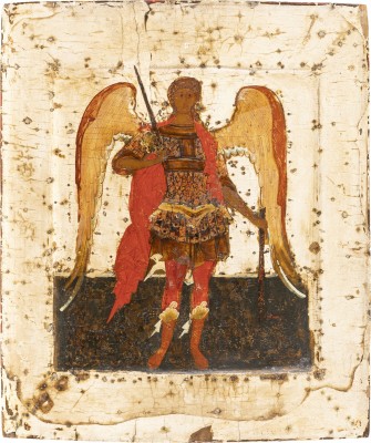 Auktion 138<br>SEHR FEINE IKONE MIT DEM ERZENGEL MICHAEL