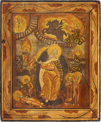 Auction 138<br>IKONE MIT DEM PROPHETEN ELIAS MIT SEINER FEURIGEN HIMMELFAHRT