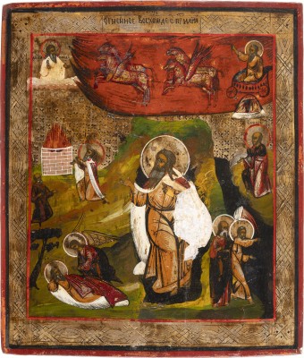 Auktion 138<br>IKONE MIT DEM PROPHETEN ELIAS IN DER WÜSTE