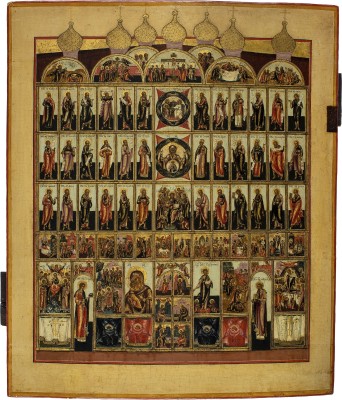 Auction 138<br>SEHR FEINE IKONE MIT DER WIEDERGABE EINER KIRCHEN-IKONOSTASE
