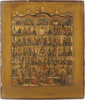Auktion 138<br>FEINE IKONE MIT DER WIEDERGABE EINER KIRCHEN-IKONOSTASE