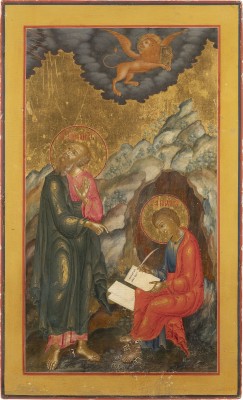 Picture GROSSE IKONE MIT DEM EVANGELISTEN JOHANNES UND SEINEM SCHÜLER PROCHOROS AUF PATMOS