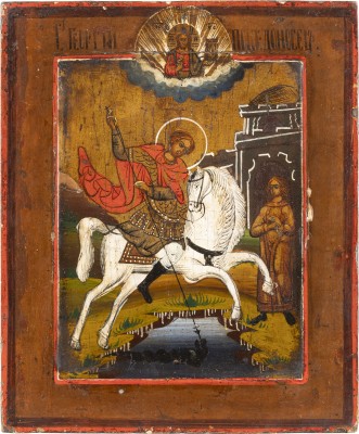 Auction 138<br>KLEINE IKONE MIT DEM HEILIGEN GEORG DEM DRACHENTÖTER