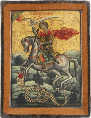 Auction 138<br>KLEINE IKONE MIT DEM HEILIGEN GEORG DEM DRACHENTÖTER