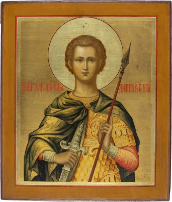 Auktion 138<br>FEINE IKONE MIT DEM HEILIGEN DEMETRIUS VON SALONIKI