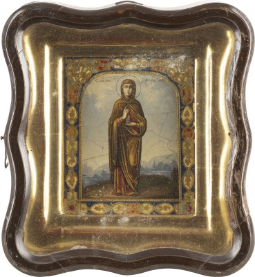 Auktion 138<br>KLEINE IKONE MIT DER HEILIGEN MARIA MAGDALENA IM KIOT