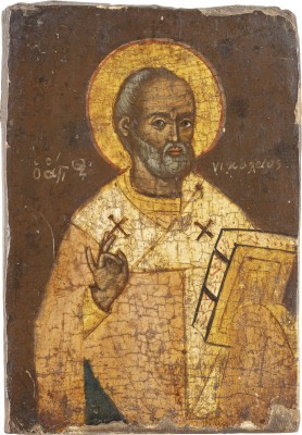 Auktion 138<br>KLEINE IKONE MIT DEM HEILIGEN NIKOLAUS VON MYRA