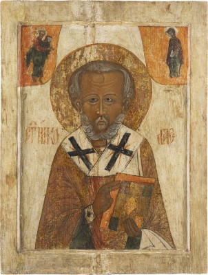 Auktion 138<br>GROSSFORMATIGE IKONE MIT DEM HEILIGEN NIKOLAUS VON MYRA