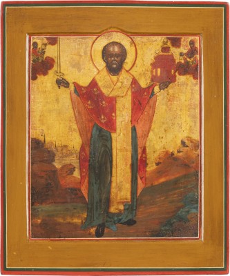 Auktion 138<br>IKONE MIT DEM HEILIGEN NIKOLAUS VON MOSCHAISK