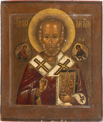 Auktion 138<br>IKONE MIT DEM HEILIGEN NIKOLAUS VON MYRA