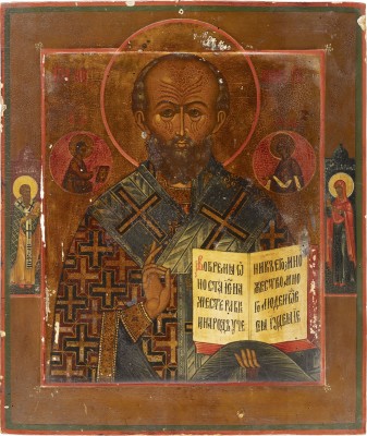 Auktion 138<br>GROSSFORMATIGE IKONE MIT DEM HEILIGEN NIKOLAUS VON MYRA