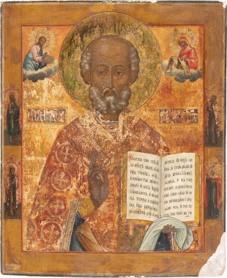 Auktion 138<br>GROSSFORMATIGE IKONE MIT DEM HEILIGEN NIKOLAUS VON MYRA