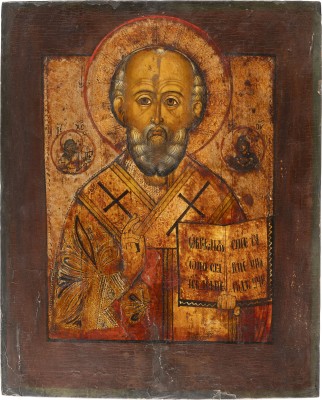 Auktion 138<br>GROSSE IKONE MIT DEM HEILIGEN NIKOLAUS VON MYRA