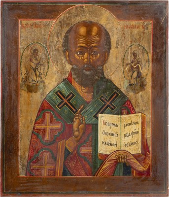 Auktion 138<br>IKONE MIT DEM HEILIGEN NIKOLAUS VON MYRA