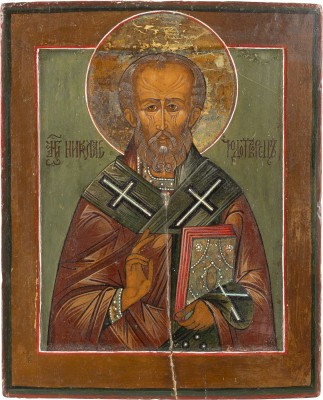 Auction 138<br>KLEINE IKONE MIT DEM HEILIGEN NIKOLAUS VON MYRA