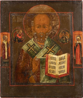 Auktion 138<br>IKONE MIT DEM HEILIGEN NIKOLAUS VON MYRA