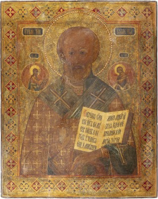 Auktion 138<br>GROSSFORMATIGE IKONE MIT DEM HEILIGEN NIKOLAUS VON MYRA