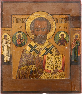 Auction 138<br>IKONE MIT DEM HEILIGEN NIKOLAUS DEM WUNDERTÄTER