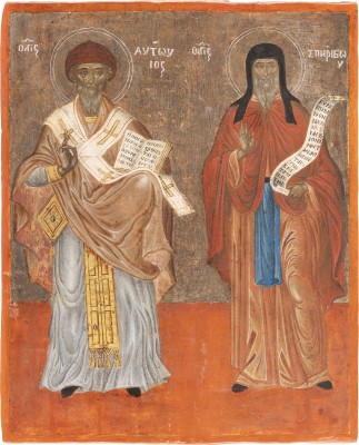 Picture GROSSE IKONE DEN HEILIGEN ANTONIOS UND SPIRIDON
