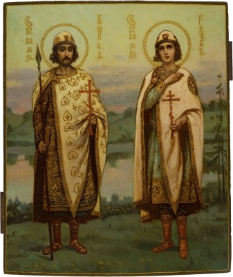 Picture FEINE JUGENDSTIL-IKONE MIT DEN HEILIGEN BORIS UND GLEB