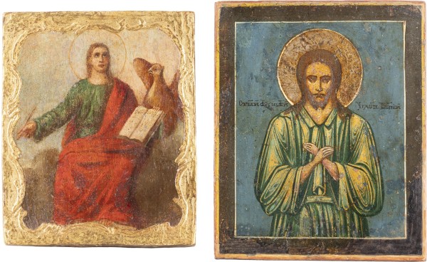 Picture ZWEI KLEINE IKONEN: HEILIGER ALEXIUS, MANN GOTTES UND DER EVANGELIST JOHANNES
