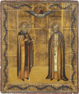 Picture GROSSE IKONE MIT DEN HEILIGEN SERGEJ VON RADONESCH UND SERAFIM VON SAROW