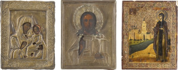 Picture DREI IKONEN: GOTTESMUTTER TICHWINSKAJA, CHRISTUS PANTOKRATOR UND HEILIGE ANNA VON KASCHIN