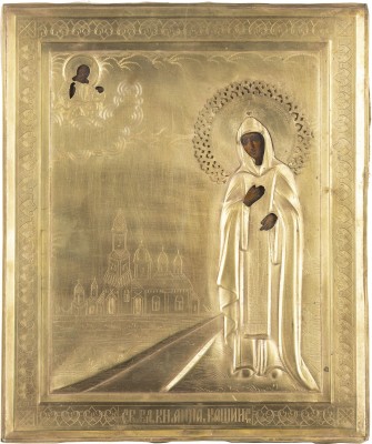 Picture IKONE MIT DER HEILIGEN ANNA VON KASIN MIT OKLAD