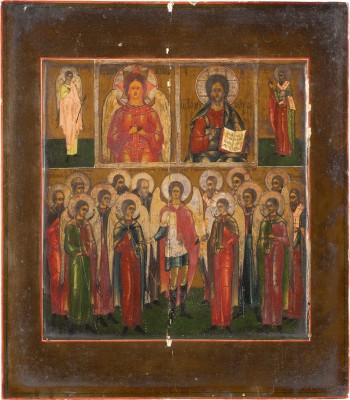 Picture MEHRFELDER-IKNE MIT CHRISTUS PANTOKRATOR, CHRISTUS, DEM GÜTIGEN SCHWEIGEN UND AUSGEWÄHLTEN HEILIGEN