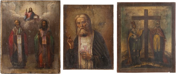 Auction 138<br>DREI IKONEN MIT AUSGEWÄHLTEN HEILIGEN