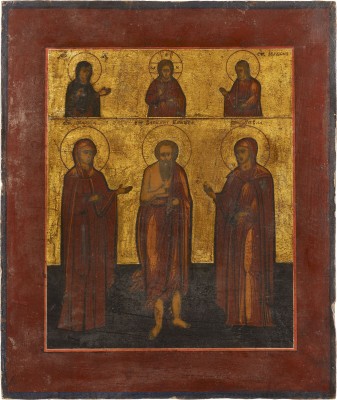 Auction 138<br>PATRONATSIKONE MIT DREI HEILIGEN UND DEESIS