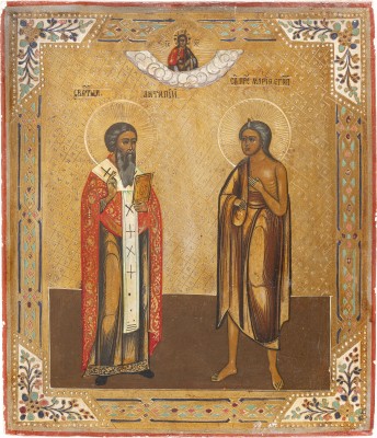 Bild IKONE MIT DEN HEILIGEN ANTIPAS UND MARIA VON ÄGYPTEN