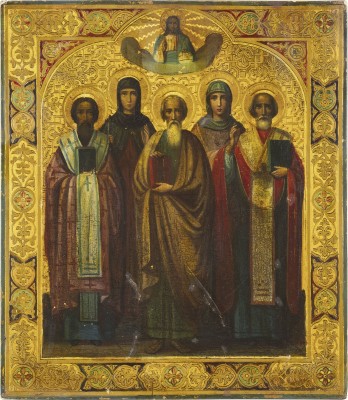 Picture IKONE MIT FÜNF FAMILIEN-HEILIGEN