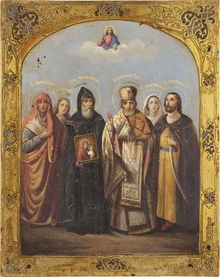 Picture GROSSE PATRONATSIKONE MIT SEHCS HEILIGEN, DARUNTER ANASTASIA UND MICHAEL
