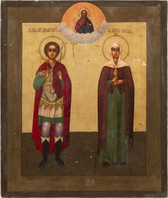 Bild IKONE MIT DEN HEILIGEN DEMETRIUS VON SALONIKI UND MARIA MAGDALENA