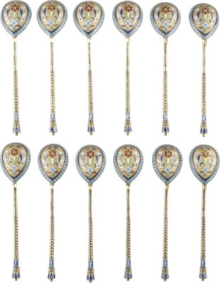Auction 138<br>SATZ VON ZWÖLF CLOISONNÉ-EMAIL-LÖFFELN