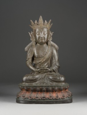 Auktion 139<br>EINE GROSSE SITZENDE FIGUR VON AMITAYUS AUS BRONZE