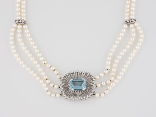 Picture PERLEN-AQUAMARIN-COLLIER