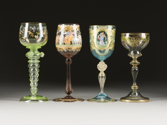 Auction 141<br>VIER HISTORISMUS-WEINGLÄSER