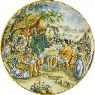 Auktion 141<br>GROSSE MAJOLIKA-PLATTE