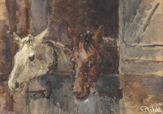 Auction 141<br>Zwei Pferde im Stall