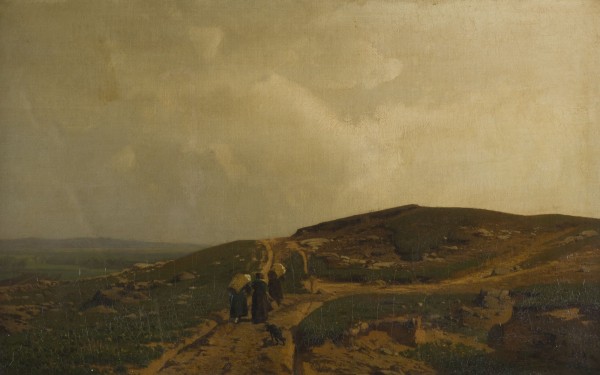 Auktion 141<br>LANDSCHAFT MIT DREI FRAUEN AUF DER LANDSTRASSE
