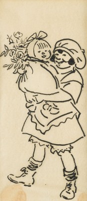 Auktion 141<br>ZWEI ARBEITEN: 1. GÖRE MIT KLEINEM KIND UND BLUMENSTRAUSS. 2. FRAU MIT KIND