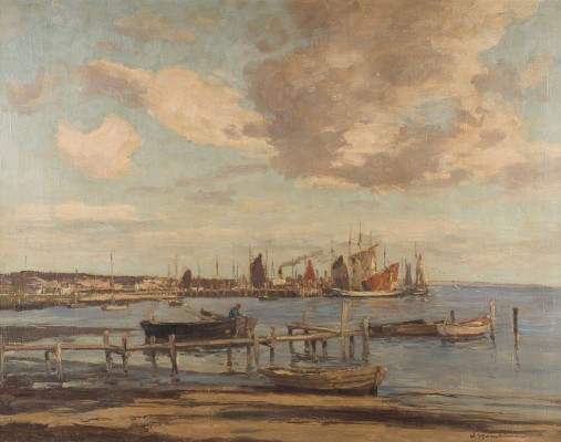 Auction 141<br>HAFENANSICHT MIT FISCHERBOOTEN