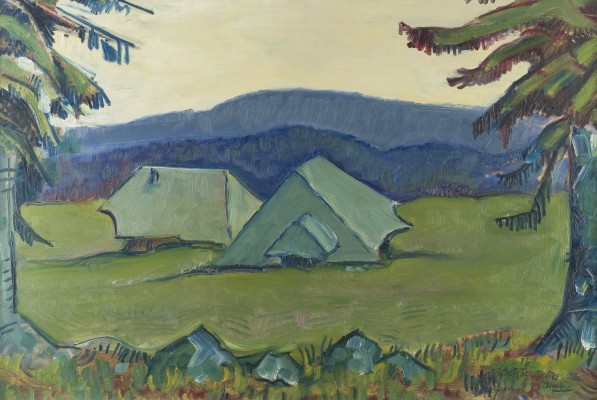 Auktion 141<br>LANDSCHAFT MIT HÄUSERN. 1923