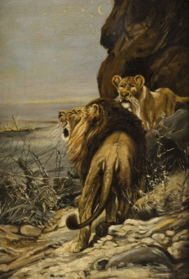 Auktion 141<br>ZWEI LÖWEN AUF DER WACHE