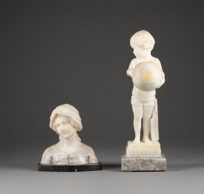 Auction 141<br>JOSEF LORENZL (1892-1950) UND FRITZ KOCHENDÖRFER (1871-1942) BALLSPIELENDER JUNGE UND FRAUENBÜSTE
