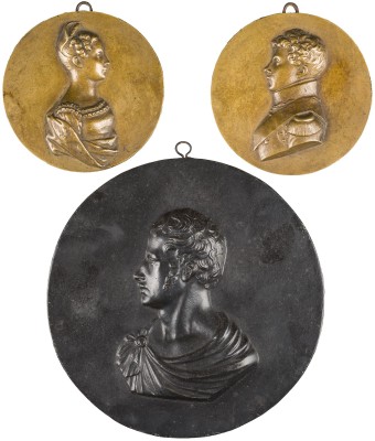 Auction 141<br>DREI PORTRAITPLAKETTEN 'FRIEDRICH WILHELM III.' UND PRINZ UND PRINZESSIN VON PREUSSEN