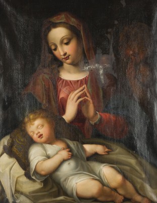 Auktion 141<br>MADONNA MIT DEM SCHLAFENDEN CHRISTUSKNABEN